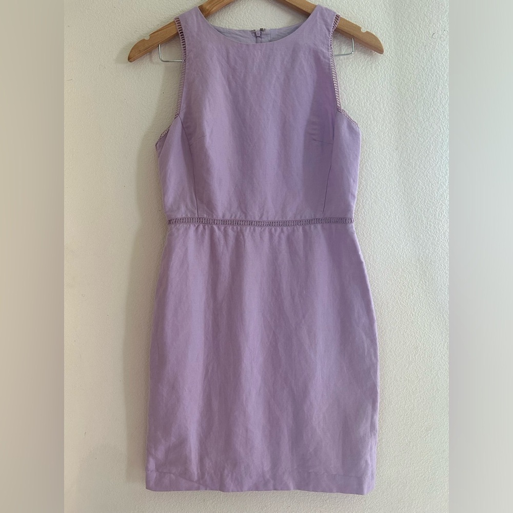 Loft | Linen Cotton Lavender Sheath Dress
